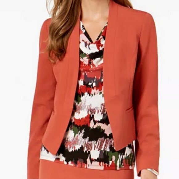 Nine West Cinnamon Solid Kiss Front Jacket - Picture 1 of 4